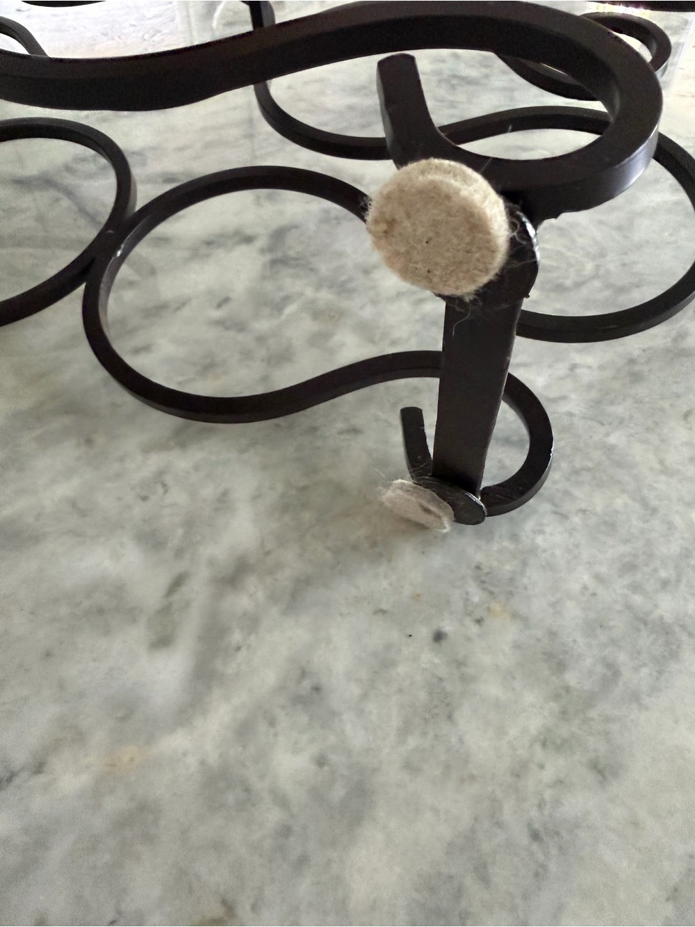 Wrought Iron Scrollwork Countertop Wine Rack 6 Bottle Holder - Picture 6 of 9